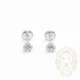 Studs à visser - Or 10K blanc cz coupe rond 3.5mm - BOG705