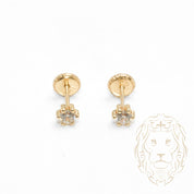 Screw Studs - Gold 10K yellow cz round cut 3.5mm - BOG704