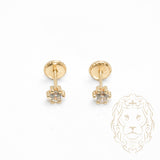 Studs à visser - Or 10K jaune cz coupe rond 3.5mm - BOG704