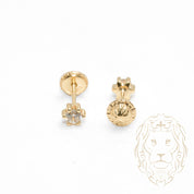 Screw Studs - Gold 10K yellow cz round cut 3.5mm - BOG704