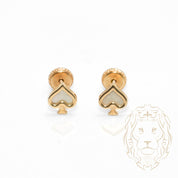 Screw Studs - 10K Yellow Gold Mother of Pearl Spade - BOG707