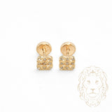 Studs à visser - Or 10K jaune trèfle pavé de cz - BOG708