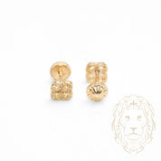Studs to screw - 10K gold clover paved with cz - BOG708