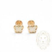 Screw Studs - 10K Yellow Gold Butterfly Mother of Pearl - BOG713