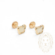 Screw Studs - 10K Yellow Gold Butterfly Mother of Pearl - BOG713