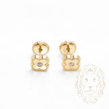 Studs à visser - Or 10K jaune trèfle serti de cz - BOG714