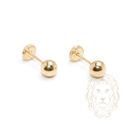 Studs to screw - Gold 10K yellow pearl polished 5mm - BOG716