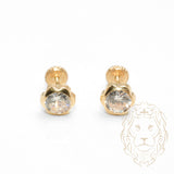 Studs à visser - Or 10K jaune fleur serti de cz coupe rond - BOG717