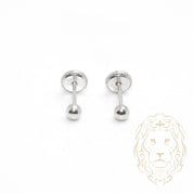 Studs to screw - Gold 10K white pearl polished 3mm - BOG719