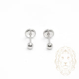 Studs à visser - Or 10K blanc perle poli 3mm - BOG719