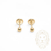 Screw studs - 10K gold polished pearl 3mm - BOG718