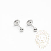 Studs to screw - Gold 10K white pearl polished 3mm - BOG719
