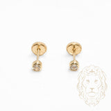 Studs à visser - Or 10K jaune cz coupe rond serti clos 3mm - BOG723