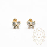 Studs à visser - Or 10K jaune papillon en pierres cz - BOG726