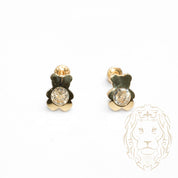 Studs à visser - Or 10K jaune nounours serti de cz - BOG727