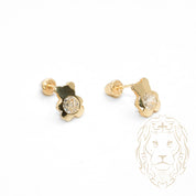 Studs à visser - Or 10K jaune nounours serti de cz - BOG727