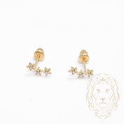 Studs to screw - 10K Gold yellow stars set with cz - BOG728