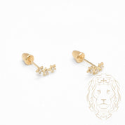 Studs to screw - 10K Gold yellow stars set with cz - BOG728
