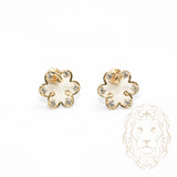Studs à visser - Or 10K jaune fleur sertie de cz - BOG729