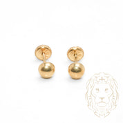 Screw studs - 10K gold polished dome 5mm - BOG730