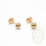 Screw studs - 10K gold polished dome 5mm - BOG730