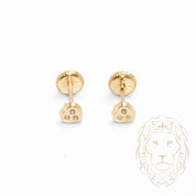 Studs à visser - Or 10K jaune coeur serti de cz - BOG734