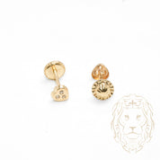 Studs à visser - Or 10K jaune coeur serti de cz - BOG734