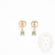 Studs to screw - Gold 10K yellow birthstone from mars cz - BOG736