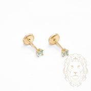 Studs to screw - Gold 10K yellow birthstone from mars cz - BOG736