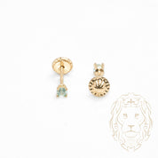 Studs to screw - Gold 10K yellow birthstone from mars cz - BOG736