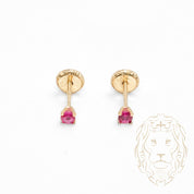 Studs to screw - 10K gold yellow birthstone from july cz - BOG737