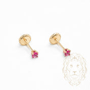 Studs to screw - 10K gold yellow birthstone from july cz - BOG737