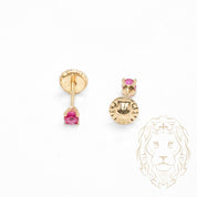 Studs to screw - 10K gold yellow birthstone from july cz - BOG737