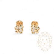 Studs à visser - Or 10K jaune trèfle en nacre - BOG738