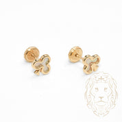 Studs à visser - Or 10K jaune trèfle en nacre - BOG738