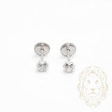 Studs à visser - Or 10K blanc hexagon serti de cz 3mm - BOG740