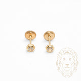Studs à visser - Or 10K jaune hexagon serti de cz 3mm - BOG739