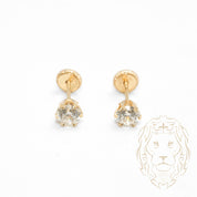 Studs à visser - Or 10K jaune cz coupe rond 4mm - BOG741