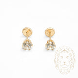 Studs à visser - Or 10K jaune cz coupe rond 4mm - BOG741