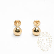 Screw studs - 10K Gold polished yellow pearl 6mm - BOG742