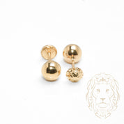 Screw studs - 10K Gold polished yellow pearl 6mm - BOG742