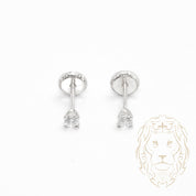 Studs à visser - Or 10K blanc cz coupe rond 2.5mm - BOG746