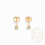 Studs à visser - Or 10K jaune cz coupe rond 2.5mm - BOG745