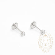 Studs à visser - Or 10K blanc cz coupe rond 2.5mm - BOG746