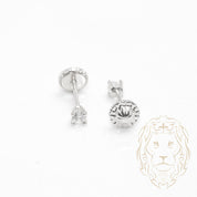 Studs à visser - Or 10K blanc cz coupe rond 2.5mm - BOG746