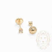 Studs à visser - Or 10K jaune cz coupe rond 2.5mm - BOG745