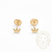 Screw studs - 10K yellow gold crown - BOG748