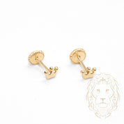 Screw studs - 10K yellow gold crown - BOG748