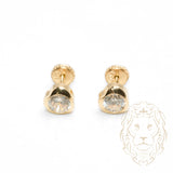 Studs à visser - Or 10K jaune coeur serti de cz 5mm - BOG754