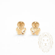 Screw Studs - 10K Yellow Gold Butterfly Diamond Cut - BOG756